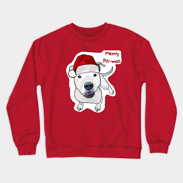 Merry Pitmas (white) Crewneck Sweatshirt by Underbite Boutique